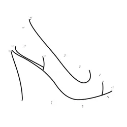 Elegant Ladies Footwear Form Dot to Dot Worksheet