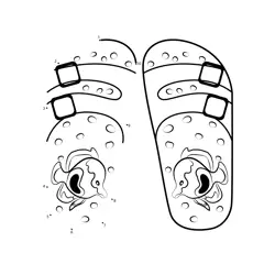 Beach Footwear with Fish Dot to Dot Worksheet