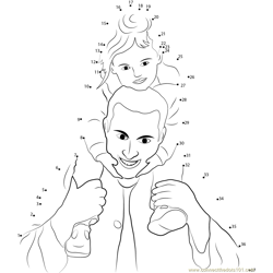 Father and Daughter Dot to Dot Worksheet