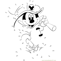 Mickey Mouse Fireman Dot to Dot Worksheet