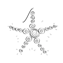 Handcrafted Spiral Star Project Dot to Dot Worksheet