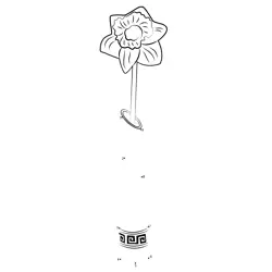 Flower in Decorative Pot Dot to Dot Worksheet