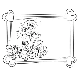 Young One's Garden Floral Gift Dot to Dot Worksheet