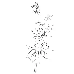 Hollyhock Blossom Numerical Progression Dot to Dot Worksheet
