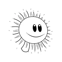 Smiling Sun Flower Game Dot to Dot Worksheet