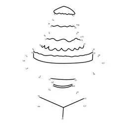 Tiered Cake Point Outline Dot to Dot Worksheet