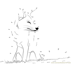 Fox Sitting Dot to Dot Worksheet