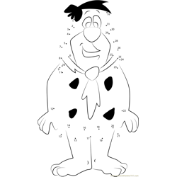 Fred Flintstones Looking at You Dot to Dot Worksheet
