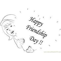 Happy Friendship Day Dot to Dot Worksheet