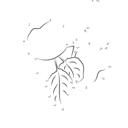 Apple fruit on tree branch Dot to Dot Worksheet