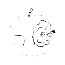 Apple With Worm Number Game Dot to Dot Worksheet