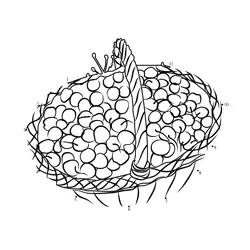 Fruit Basket Cherries Dot to Dot Worksheet