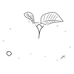 Green Guava Stem and Leaves Dot to Dot Worksheet