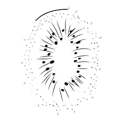 Fresh Organic Kiwi Slice Dot to Dot Worksheet