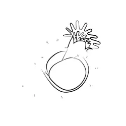 Pineapple Tropical Fruit Shape Dot to Dot Worksheet