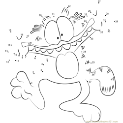 Garfield having Fun Dot to Dot Worksheet