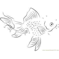 Beautiful Goldfish Dot to Dot Worksheet