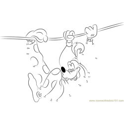 Goofy Play with Rope Dot to Dot Worksheet
