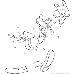 Goofy by Walt Disney Dot to Dot Worksheet