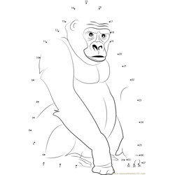 Male Silverback Gorilla Dot to Dot Worksheet