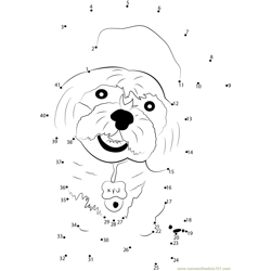 Dog Beginner Graduation Dot to Dot Worksheet