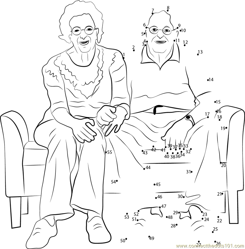 Grandparents Sitting on Sofa