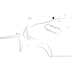 Shark Diver Dot to Dot Worksheet