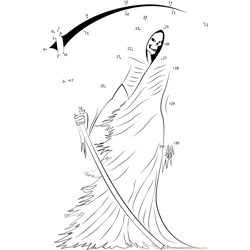 Female Grim Reaper Dot to Dot Worksheet