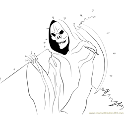 Mythical Creatures Grim Reaper Dot to Dot Worksheet