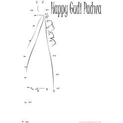 Wishing Happy Gudi Padwa Dot to Dot Worksheet