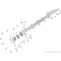 Semi Acoustic Electric Guitar Dot to Dot Worksheet