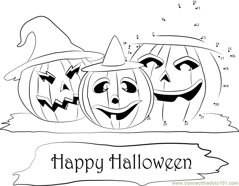 Halloween Happy Pumpkins dot to dot printable worksheet - Co