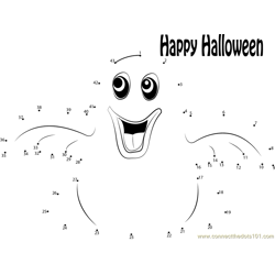 Cute Halloween Ghost Dot to Dot Worksheet