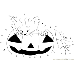 Cute Pumpkin Halloween Dot to Dot Worksheet