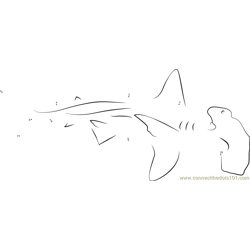 Costa Rican Hammerhead Shark Dot to Dot Worksheet