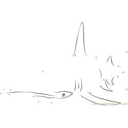 Hammerhead Shark in Underwater Dot to Dot Worksheet