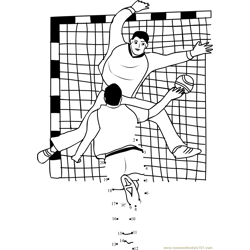 Handball Goal Dot to Dot Worksheet