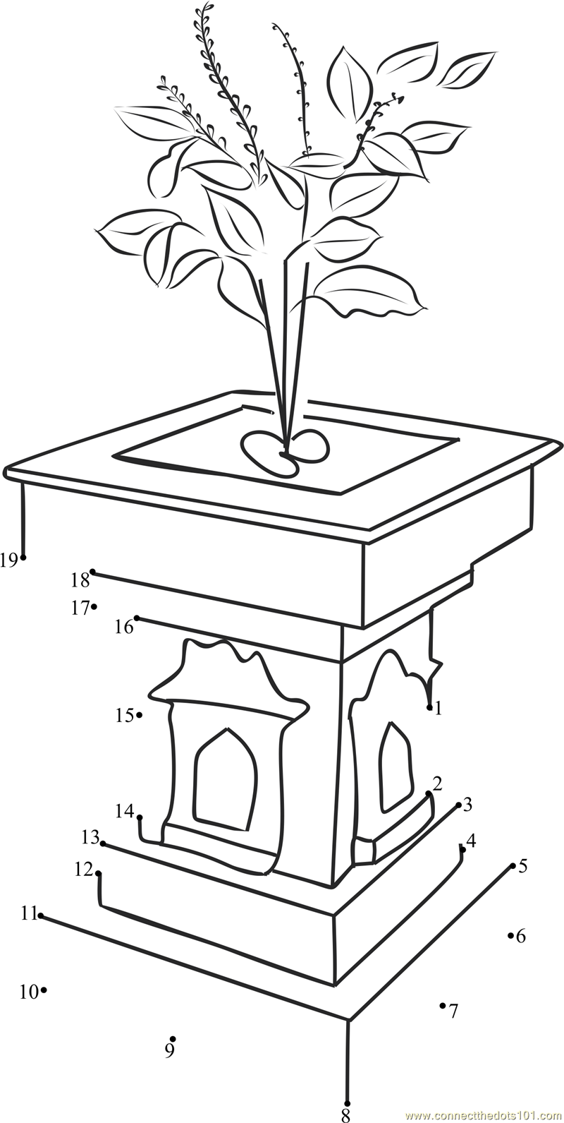 Tulsi Vrindavan Dot To Dot Printable Worksheet Connect The Dots