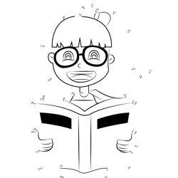 Smiling Girl Learns Story Dot to Dot Worksheet