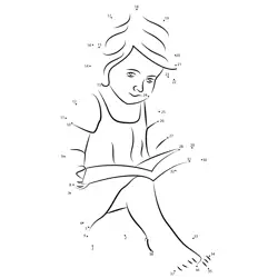Young girl enjoying a story Dot to Dot Worksheet