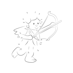 Angel with Bow and Arrow Dot to Dot Worksheet