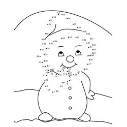 Baby Snowman Dot to Dot Worksheet