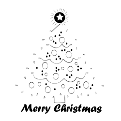 Beautiful Christmas Tree Dot to Dot Worksheet