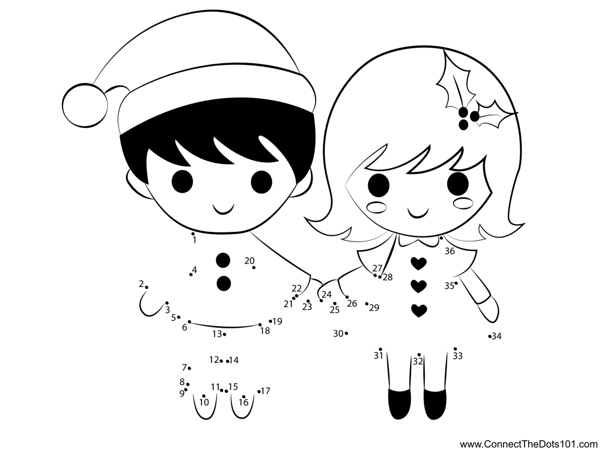 Boy and Girl on Christmas