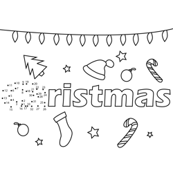 Christmas Banner Decoration Dot to Dot Worksheet