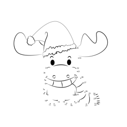 Christmas Deer Dot to Dot Worksheet