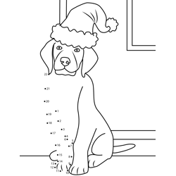 Christmas Dog Dot to Dot Worksheet