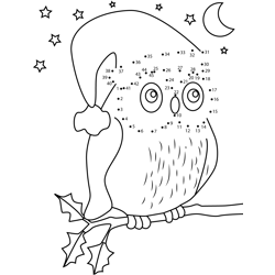 Christmas Owl Dot to Dot Worksheet