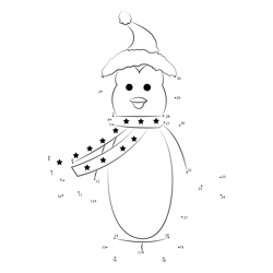 Christmas Penguin Dot to Dot Worksheet