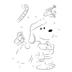Christmas Snoopy Dot to Dot Worksheet